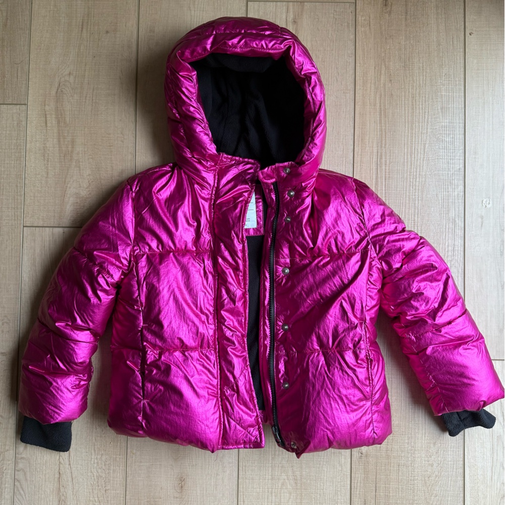 GAP Metallic Pink Puffer Jacket